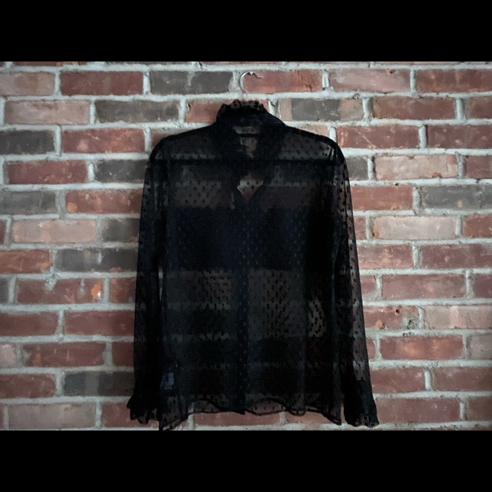 Claudie Pierlot Black Lace Blouse (size 40, M) - Picture 2 of 4